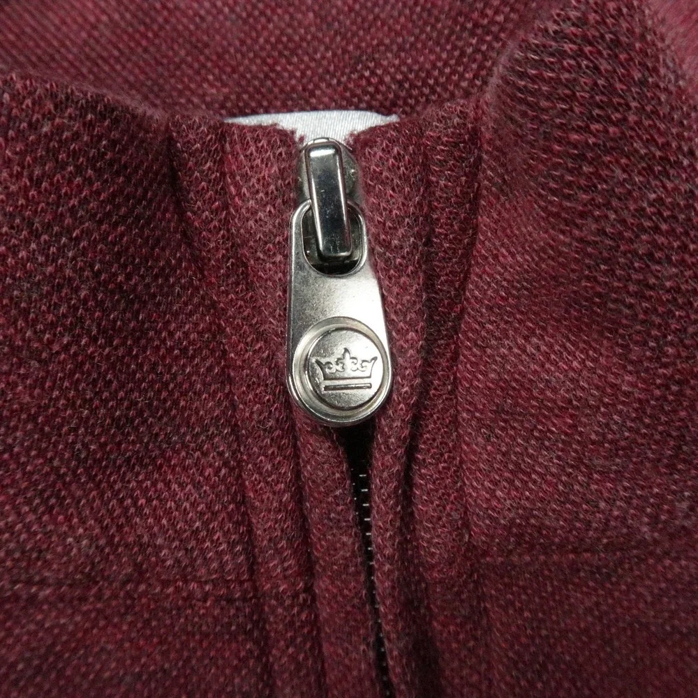 Peter Millar Pullover Mens Medium Red Interlock Ottoman Quarter Zip Sweater